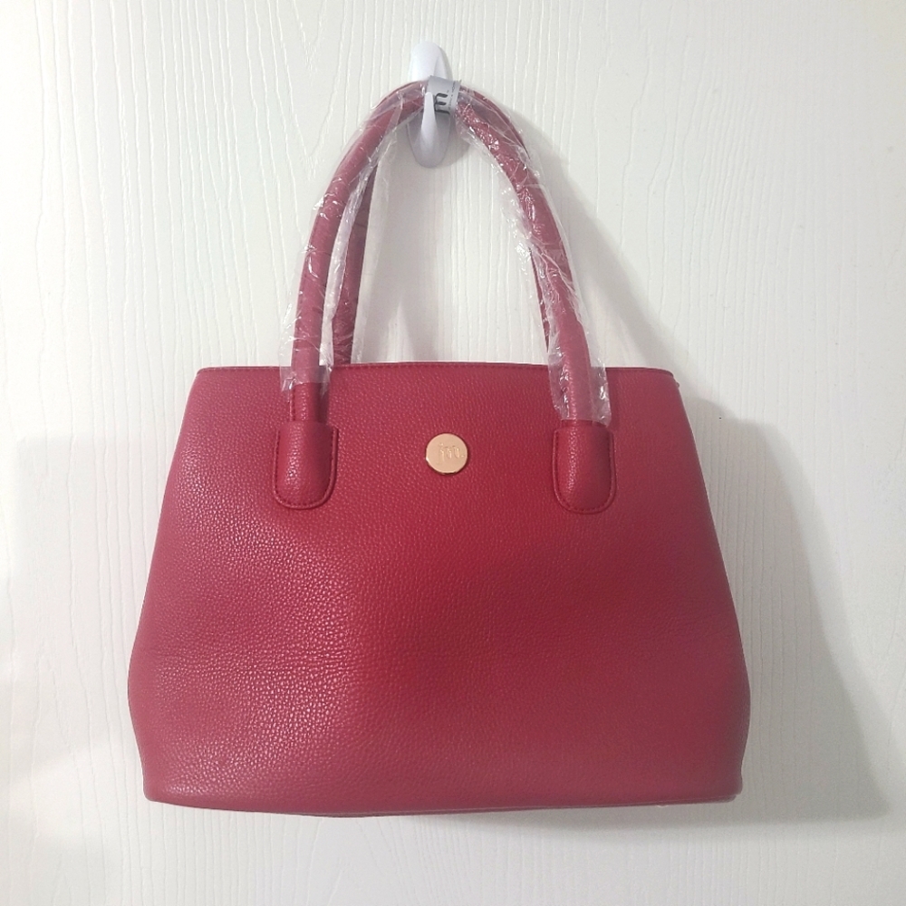 Jessica Moore Nicely grained red vegan leather brand new large purse